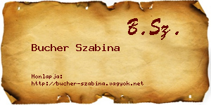 Bucher Szabina névjegykártya