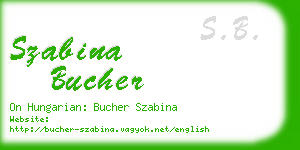 szabina bucher business card